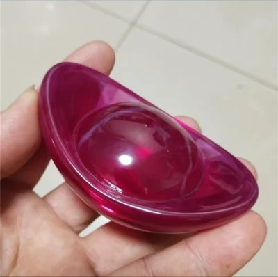 High quality Gold Ingot Shape Pigeon Blood Red Star Ruby Lab-Created Loose Gems - Image 1 of 4