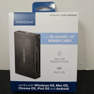 Insignia Memory Card Reader for SD, microSD and CompactFlash - Black - NS-CRDAC1 - Picture 1 of 3