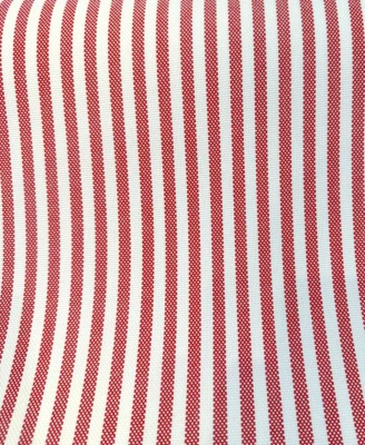 Sunbrella Two Tone Red Salsa Ticking Look Stripe Outdoor Upholstery Fabric BTY - Image 1 of 4