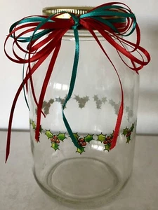 Beautiful Handmade Holiday Mason “Holly” Christmas Jar Vintage Home Decoration - Picture 1 of 5