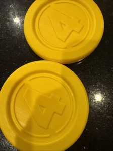 2 Replacement Hasbro Giant Connect 4 Game Pieces 5” Yellow Disc Circle - Picture 1 of 6