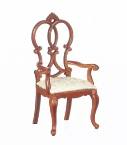 12th scale Dolls House Q.A.Croix Armchair/Cream/Walnut P6451 - Picture 1 of 1