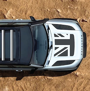 Adesivo gráfico UNION JACK FLAG compatível com capô Land Rover DEFENDER L663 Exclusiv - Imagem 1 de 4