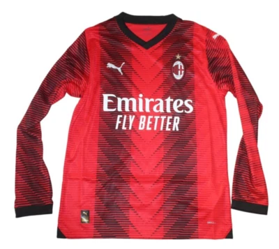 Puma AC Milan Home Long Sleeve Jersey Red Black Size M L New - Image 1 of 4