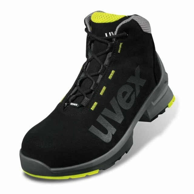 Uvex 1 High Boots - Black/Gray/Yellow, Size 43