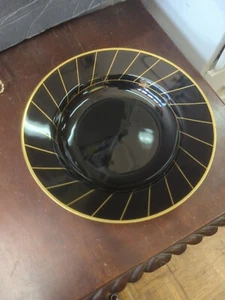 vintage fitz & floyd Harlow Gold Black Fine Porcelain Soup Bowl - Picture 1 of 10