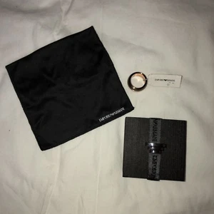 Emporio Armani Women’s Ring Stainless Steel Brown Rose Gold NEW SZ 6 - Picture 1 of 7