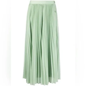 Hugo Boss High Waisted Pleated Maxi Skirt A-Line Button Front Light Green Size S - Picture 1 of 7