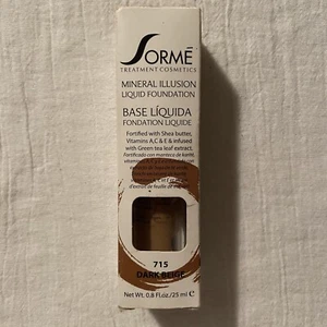 Base líquida ilusión mineral para tratamiento Sorme cosméticos beige oscuro #715 nueva - Imagen 1 de 4
