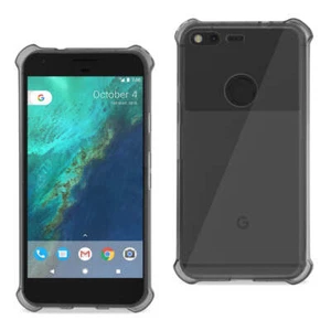 Reiko Google Pixel Clear Bumper Case with Air Cushion Protection in Clear Black - Picture 1 of 4
