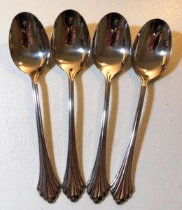 ONEIDA BANCROFT MUSTER EDELSTAHL 4ER SET OVALE SUPPENLÖFFEL 6 7/8"" - Bild 1 von 4