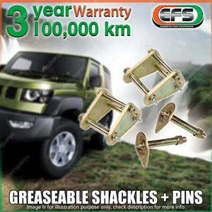 Rear EFS Greaseable Leaf Spring Shackles + Pins for Nissan Patrol GU CAB 98 ON - Picture 1 of 2