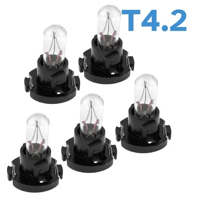 5pcs 12V T4.2 Bulb Halogen Gauge Dashboard Instrument Panel Globe Interior Light - image 1 of 4