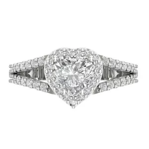 1.85CT Round Heart Cut Engagement Wedding Promise Statement Ring 14k White gold - Picture 1 of 11