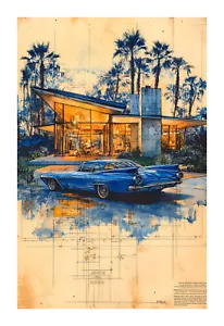 1960s Mid Century Modern Future Concept Art Print BPV2 - Picture 1 of 2