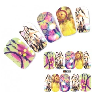 Tattoo Nail Traumfänger Federn Aufkleber Nagel Sticker Nägel Fuß Water Decal - Picture 1 of 2