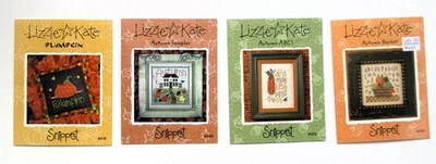 Lot of 4 LIZZIE KATE Snippets AUTUMN Counted Cros Stitch Patterns - Image 1 of 3
