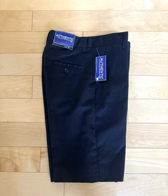 1件黑色男孩平前斜纹斜纹斜纹布校服短裤调整腰围10 R码 — 第 1/4 张图片