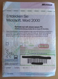 Microsoft Word 2000 + Product Key - OVP - Bild 1 von 2