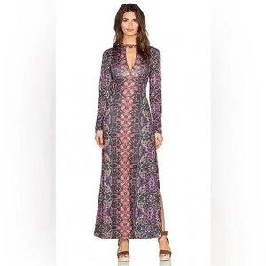 NWOT Free People Dress Womens Cabaret Maxi Long Sleeve Sunrise Combo Sz S - Picture 1 of 11