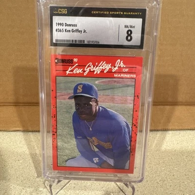 1990 Donruss Ken Griffey Jr #365 CGC Graded 8 NM‑MT Seattle Mariners HOF Slab - Image 1 of 2