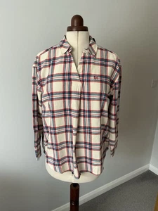 Crew Ladies Striking Plaid Flannel Shirt Size 12 Classic Fit - Picture 1 of 6