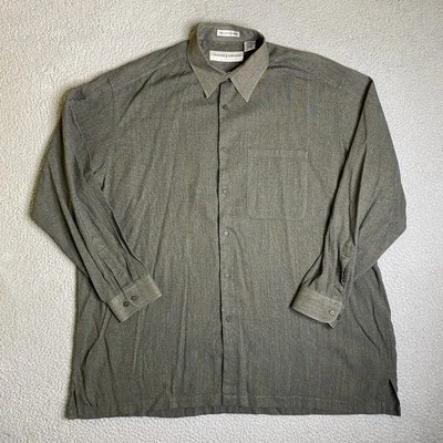 Jhane Barnes Shirt Mens 2XL XXL Green Fleck Long Sleeve Button Up Pocket Casual - Image 1 of 4