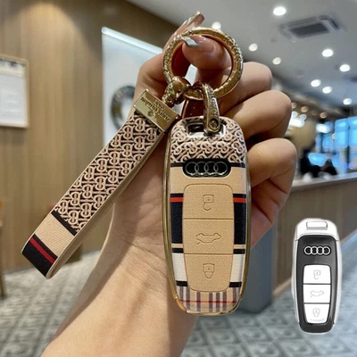 Key Fob Case Cover for Audi E-tron A4 A6L Q5 SQ5 Q8 Q7 - Image 1 of 3