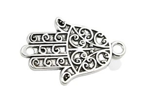 2 Verbinder Hamsa antik silber khamsa armband herstellen hand der fatima 36 x 24 - Picture 1 of 2