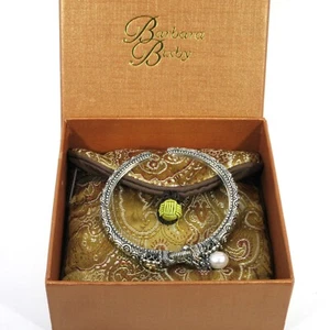Barbara Bixby Sterling Silver & 18K Gold Honora Pearl Hinged Cuff Bracelet - Picture 1 of 10