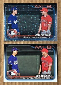 2024 Topps Update Series Trout Ohtani Silver Crackle Foilboard & Base US76  - Bild 1 von 2