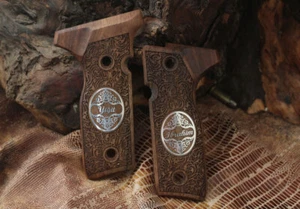 KSD Brand Beretta Mod 8000 / 8040 F Stoger Compatible Walnut Grips Framed - Picture 1 of 1