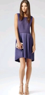 Vestido Gigi de diseñador REISS talla 8 --USADO UNA VEZ-- dobladillo con textura púrpura Foto 1 de 4