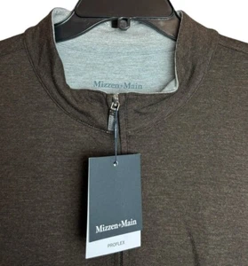 Mizzen+Main Proflex Quarter Zip Men’s XXL Pullover Performance Golf Brown NWT - Picture 1 of 13