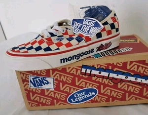 Vans x Mongoose BMX (Our Legends) Authentic 44 D UK 3 Blue Red Old School RARE - Picture 1 of 7