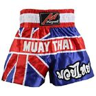 Playwell Competition Muay Thai UK Flag Fight Shorts Trunks MMA Pants Team GB