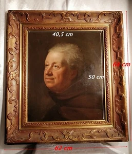 Portrait d'un Moine Franciscain en Robe de Bure Huile sur Toile 18e Encadrée. - Imagen 1 de 12