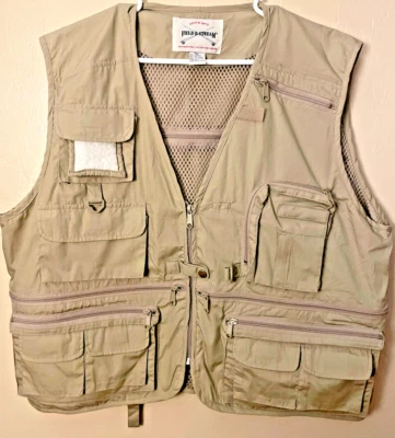 Field & Stream Fishing Vest Size XXL Full Zip Front Lots of Pockets Khaki - Image 1 of 4