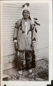 Postal Paiute Medicine Man Susanville California RPPC 1907-1929 UNP NOKO - Imagen 1 de 2