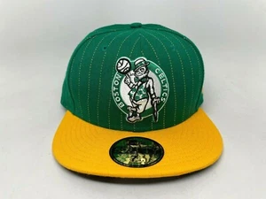 New Men's New Era NBA Custom Boston Celtics 5950 Fitted Cap (Green // Yellow) - Picture 1 of 8