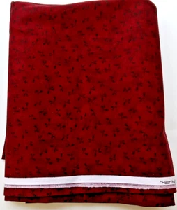 Hearth & Home Cotton Fabric Red w/Black Floral BTHY - Picture 1 of 3