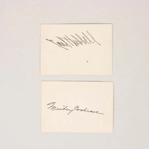 Mickey Cochrane Carl Hubbell signed cuts 2 1/2" x 3 1/2" COA JSA - Picture 1 of 5