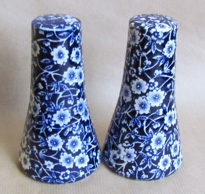 BURLEIGH WARE CALICO PATTERN SALT AND PEPPER POTS (Ref9302)>