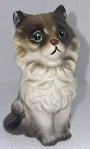Blauäugige Katze Ornament. Enesco. Porzellan. Japan. Vintage. BITTE LESEN - Bild 1 von 5