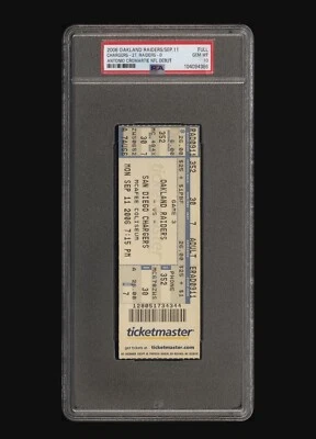 Antonio Cromartie NFL Debut PSA 10 2006 Full ticket Chargers OAKLAND RAIDERS - Image 1 of 3