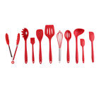 Kitchen Utensils 10Pc Cooking Non Stick Baking Tool Silicone Set Red Color Multi