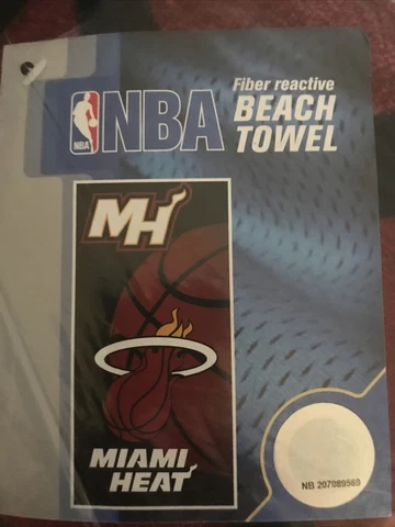 Miami Heat Ball Beach Towel NBA 30x60 Brand New Original Package Cover
