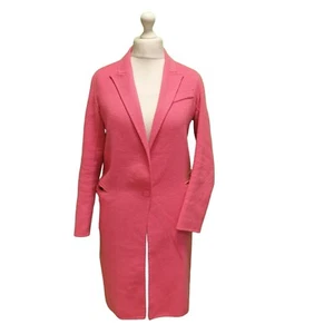 Sandro Pink Overcoat Coat Wool Blend 1 Button Coat Jacket S 8 - Picture 1 of 8