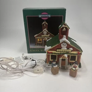 Memories Collection Illuminated Porcelain Schoolhouse Lighted Christmas Boxed - Picture 1 of 17
