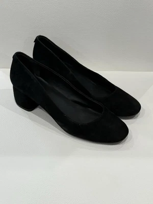 Kate Spade New York Negro Gamuza Beverly Bomba Tacón Bloque Talla 7 Foto 1 de 4